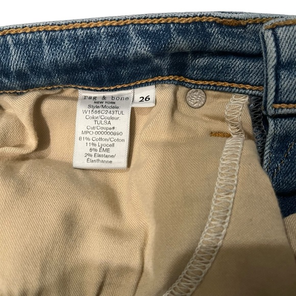 Rag & Bone Nina Tulsa Highrise Skinny Medium Wash Jeans, Sz 26 - Picture 14 of 16